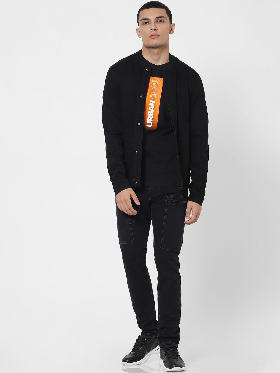 Black Low Rise Glenn Slim Fit Jeans