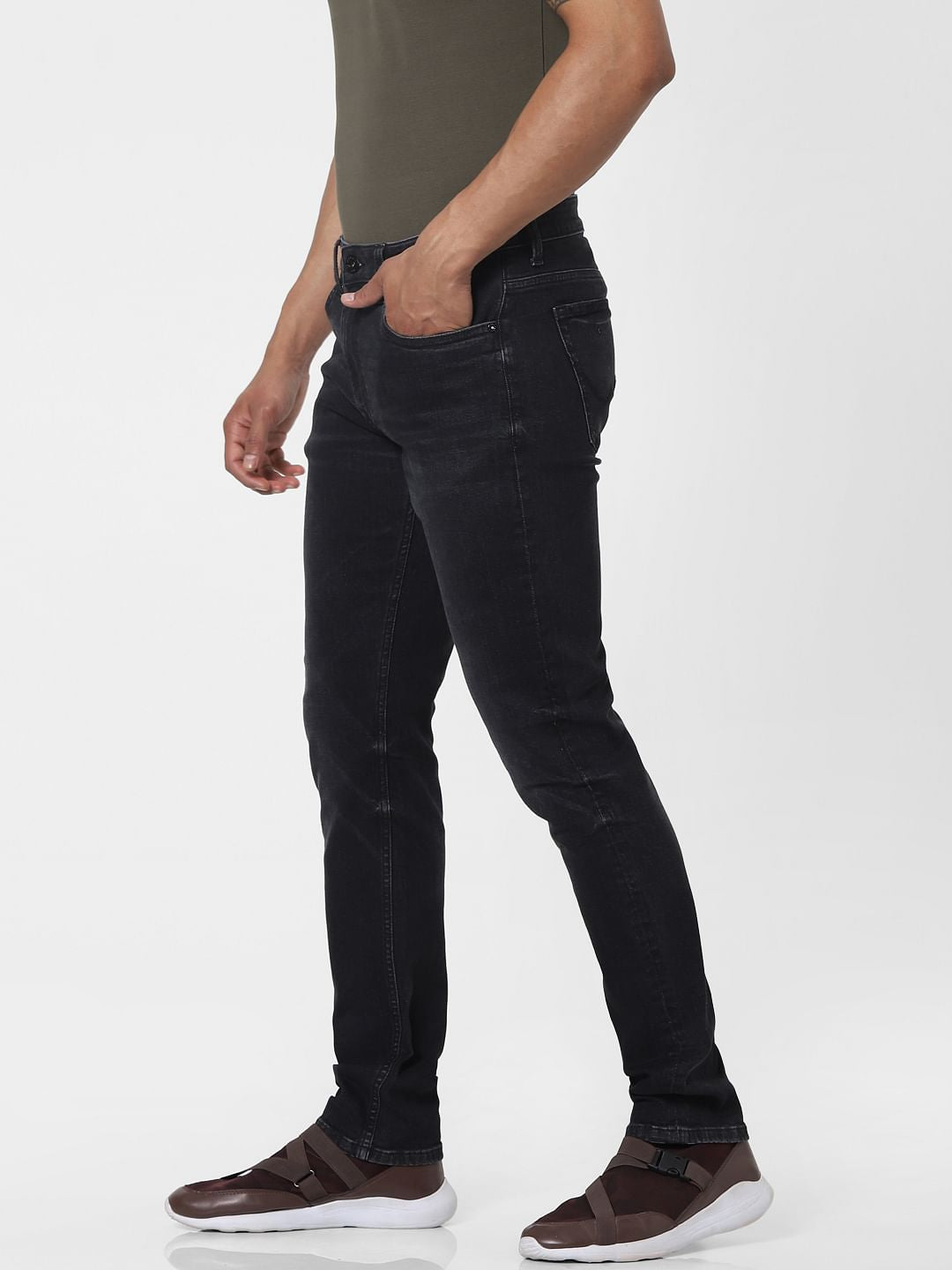 Black Low Rise Glenn Slim Fit Jeans