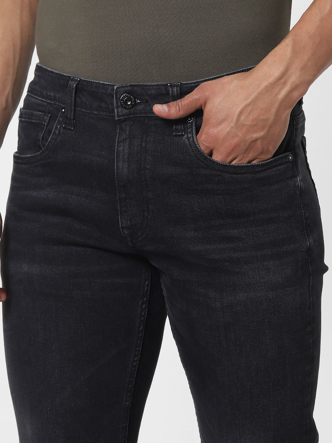 Black Low Rise Glenn Slim Fit Jeans