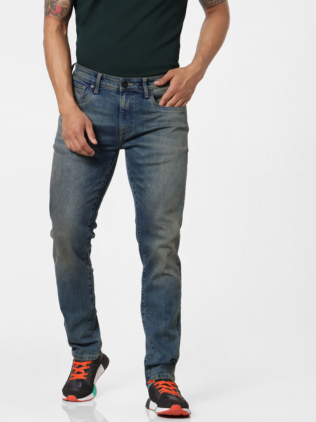 Blue Mid Rise Ben Skinny Fit Jeans
