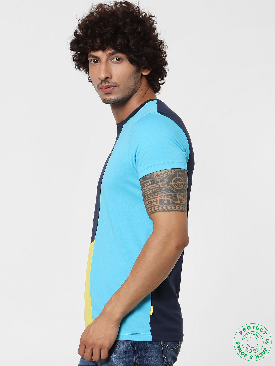 Multi-Coloured Colourblocked Crew Neck T-shirt