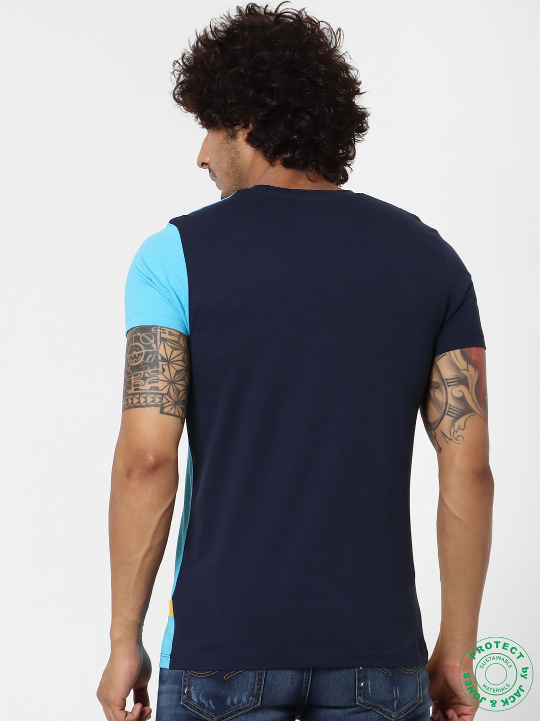 Multi-Coloured Colourblocked Crew Neck T-shirt