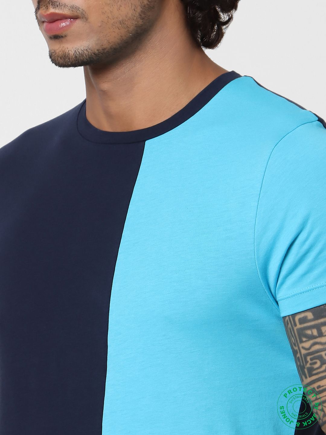 Multi-Coloured Colourblocked Crew Neck T-shirt