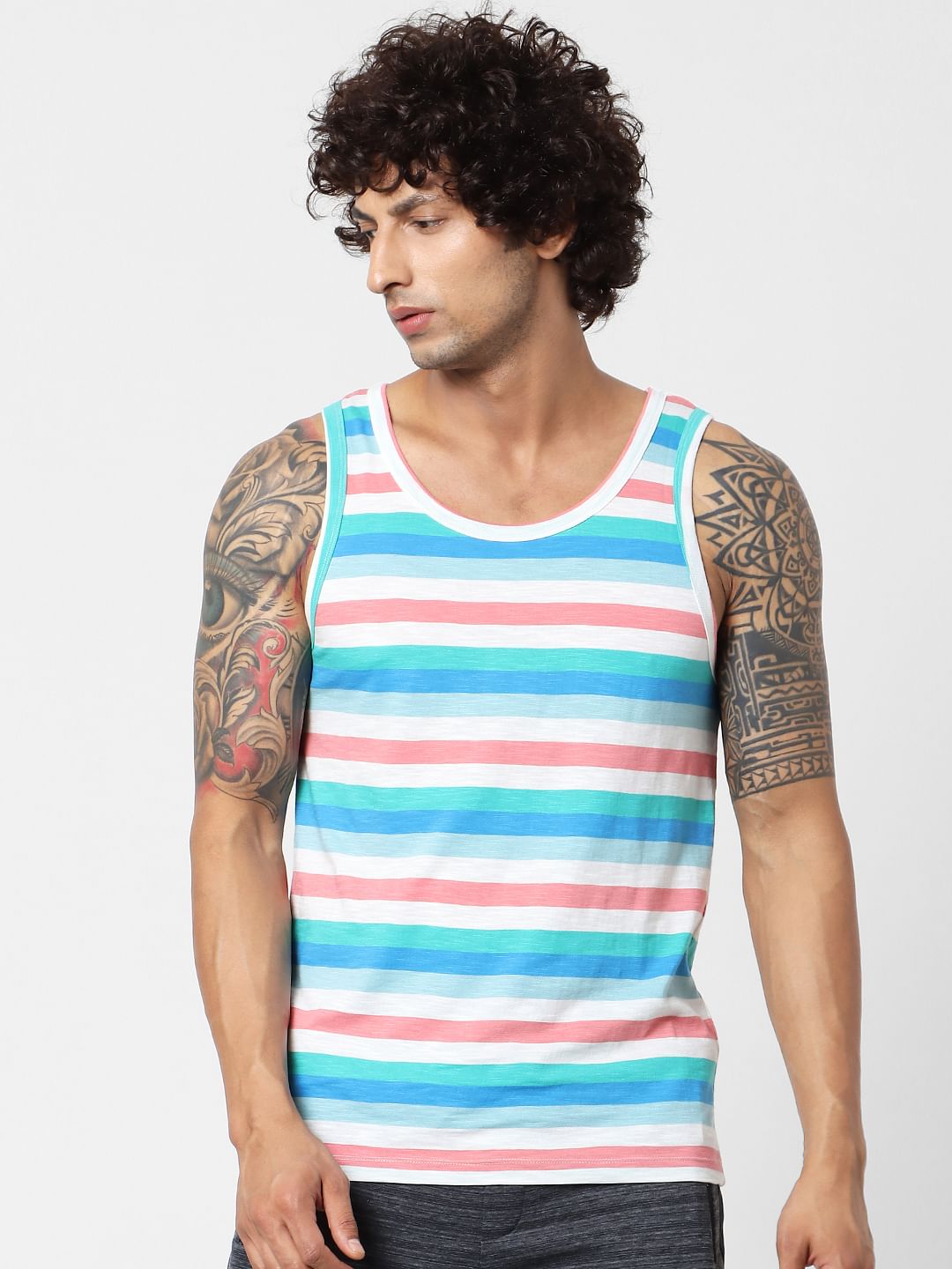 Multi-coloured Striped Vest
