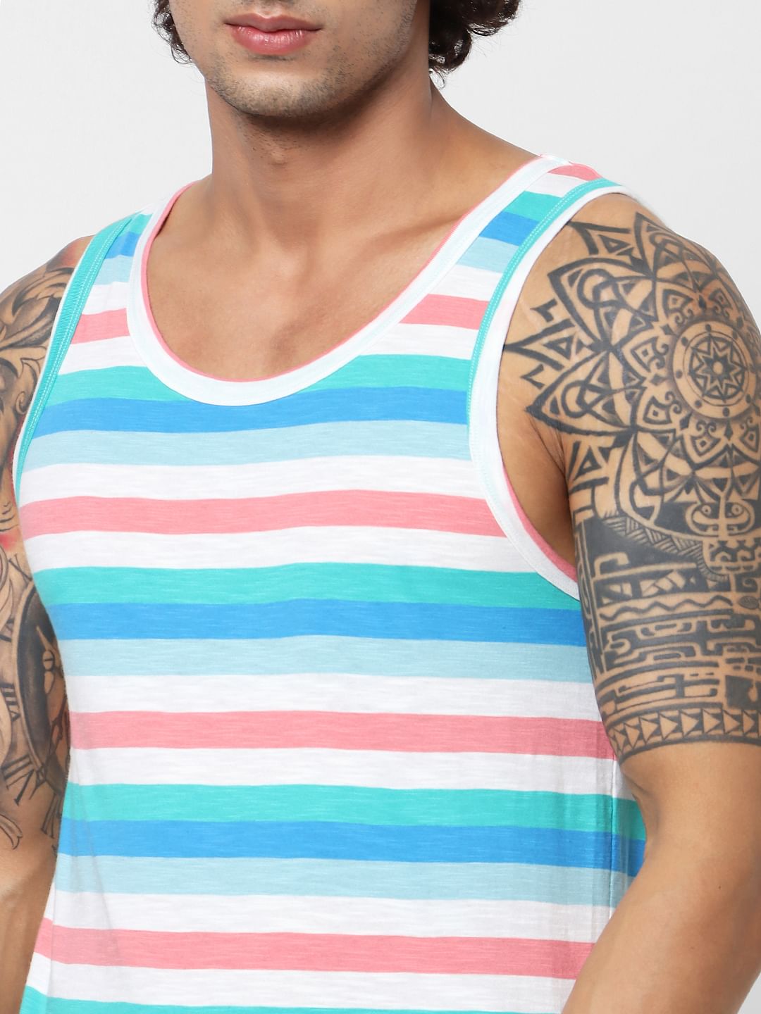 Multi-coloured Striped Vest