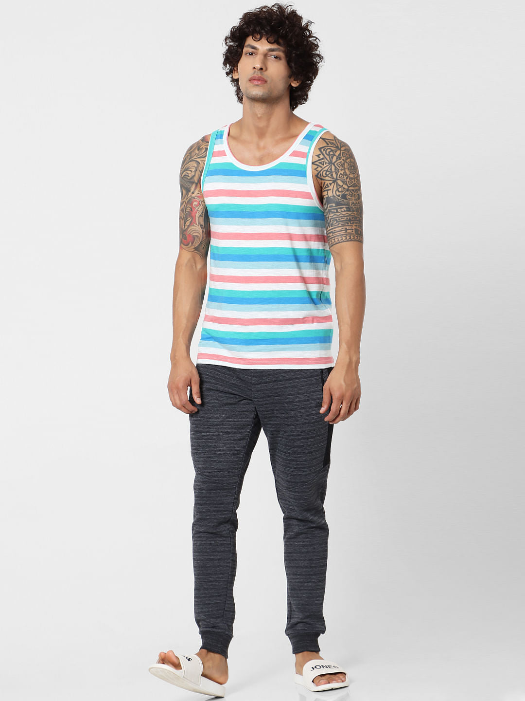 Multi-coloured Striped Vest