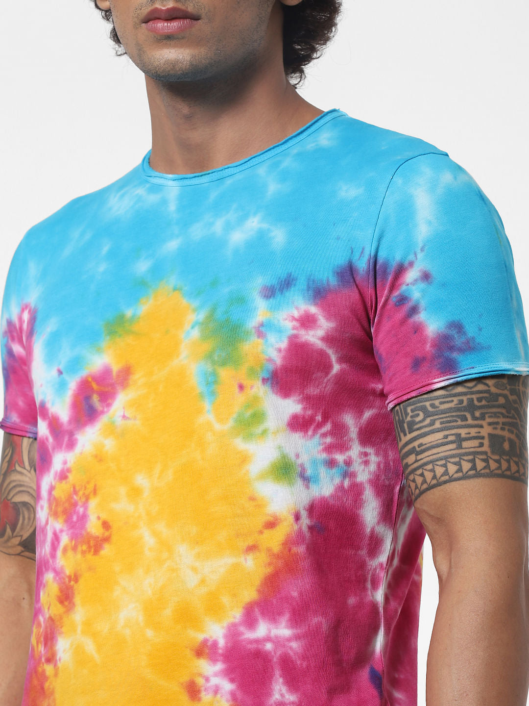 Multi-coloured Tie Dye Crew Neck T-shirt