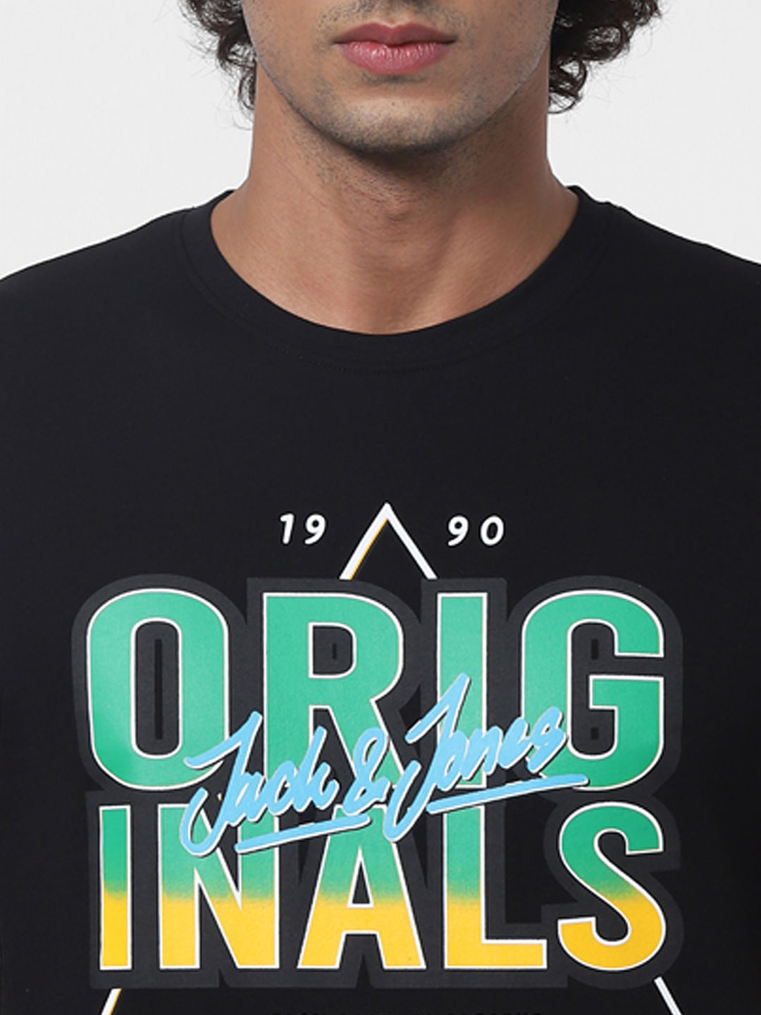Black Graphic Print Crew Neck T-shirt