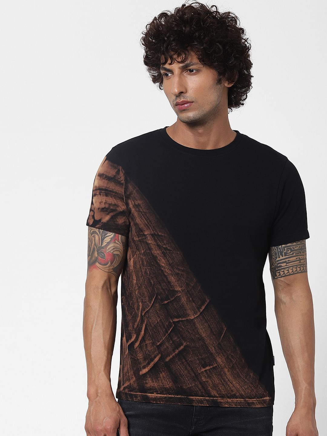 Black Tie Dye Crew Neck T-shirt
