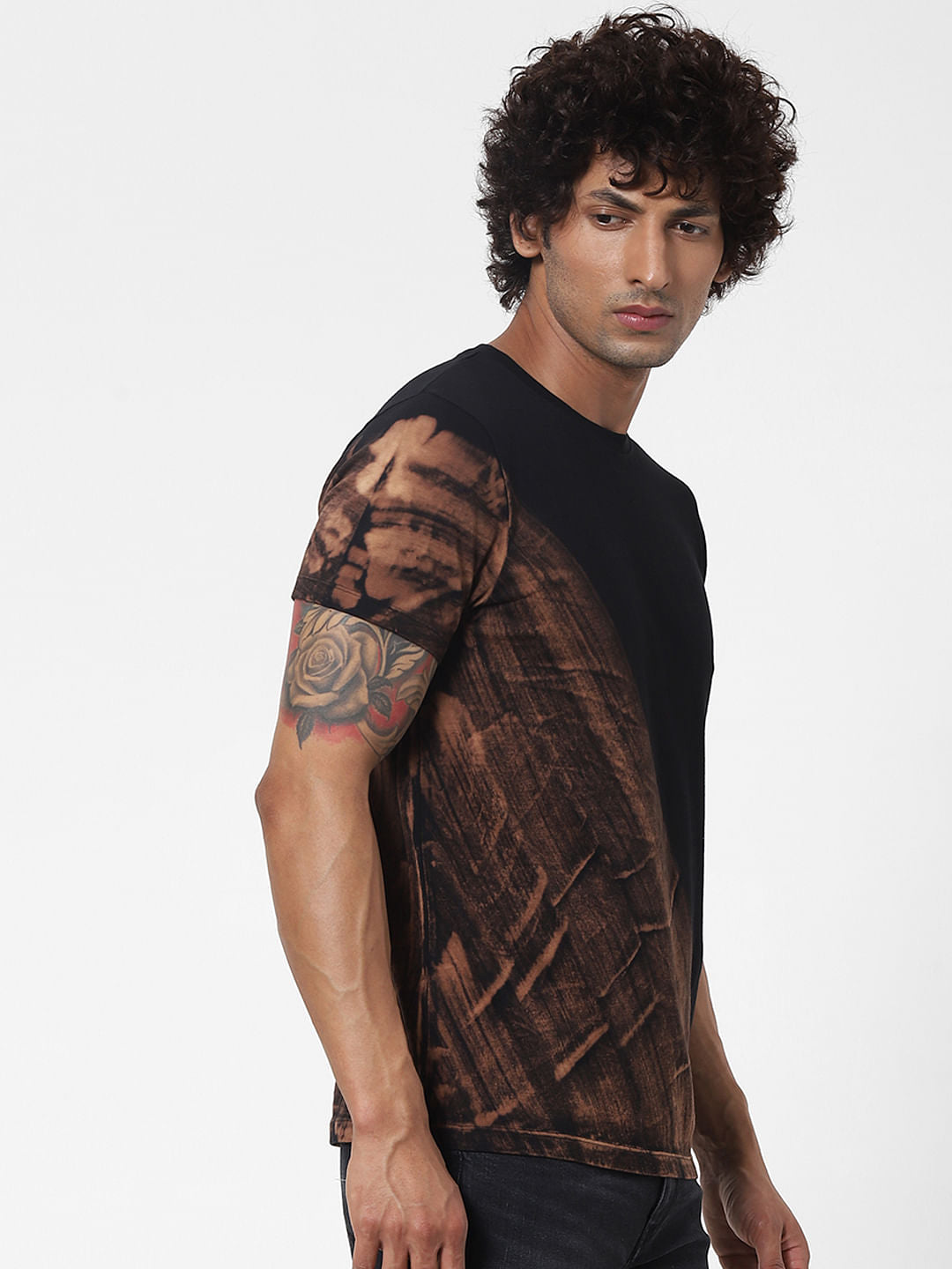 Black Tie Dye Crew Neck T-shirt