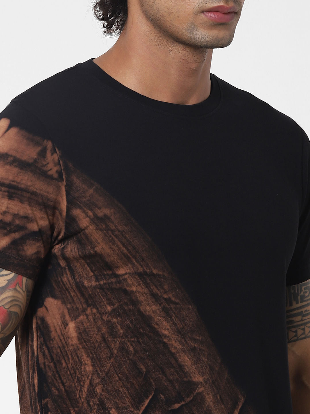 Black Tie Dye Crew Neck T-shirt