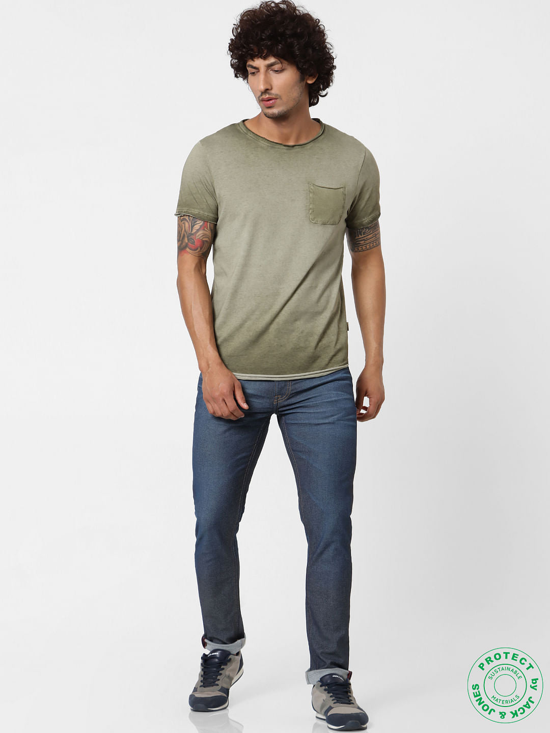 Red Washed Crew Neck T-shirt