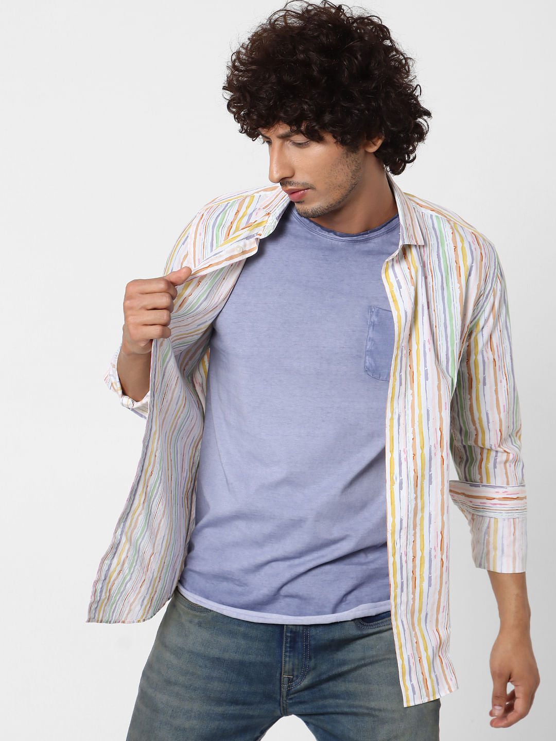 Blue Tie-Dye Crew Neck T-shirt - S