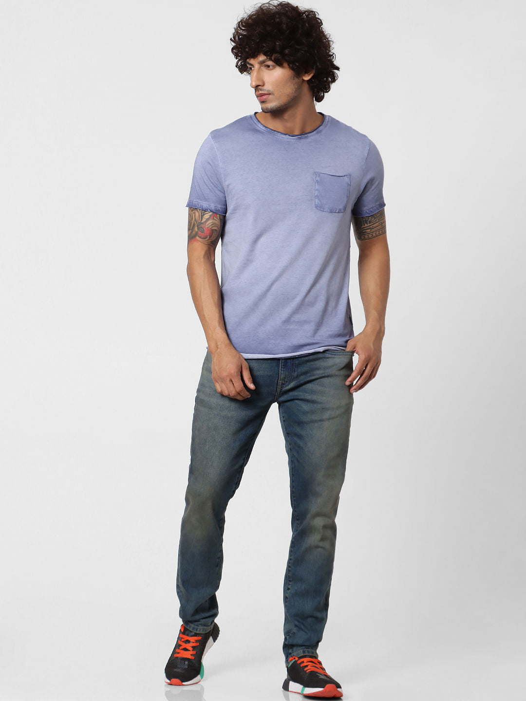 Blue Tie-Dye Crew Neck T-shirt