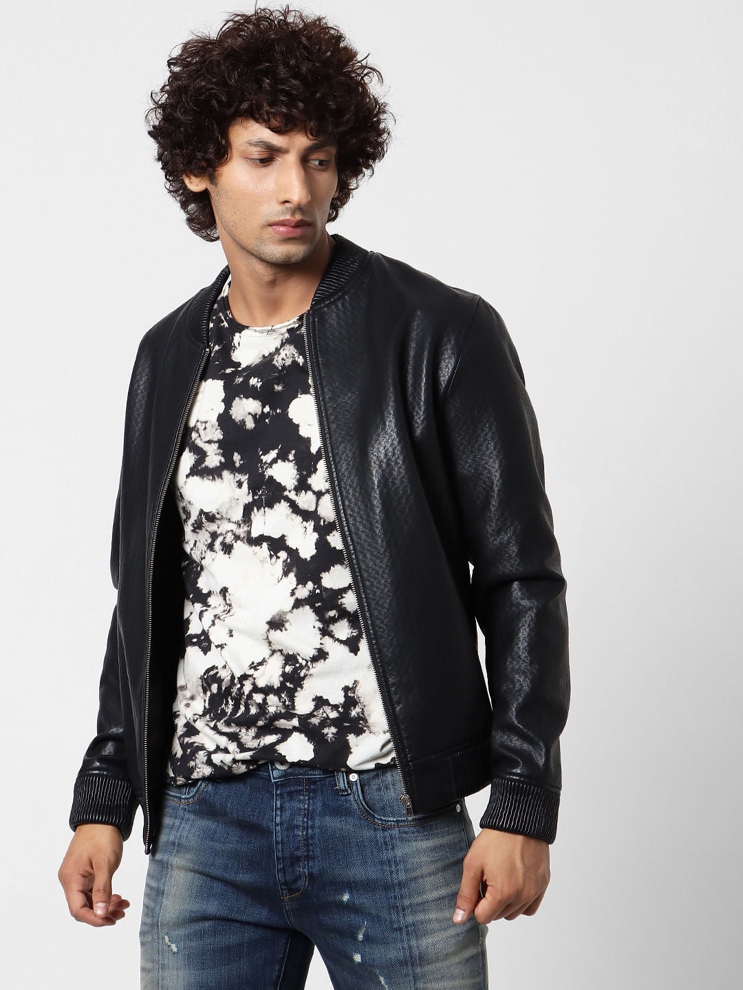 Black Tie Dye Crew Neck T-shirt - S
