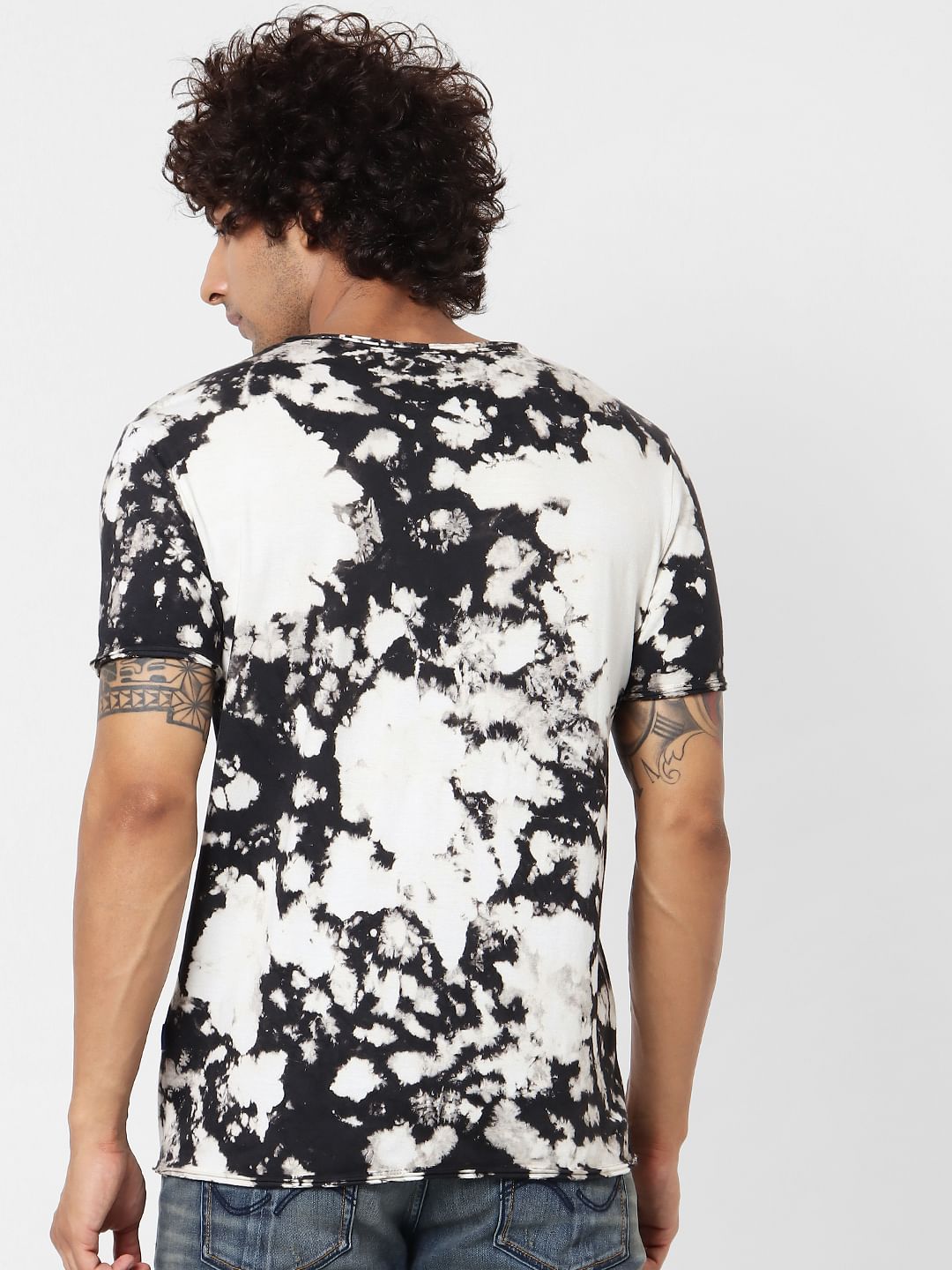 Black Tie Dye Crew Neck T-shirt