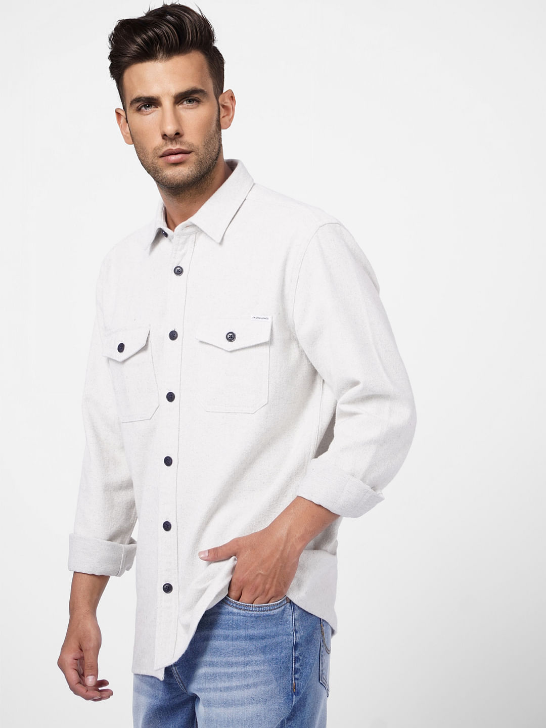 Light Grey Full Sleeves Shirt