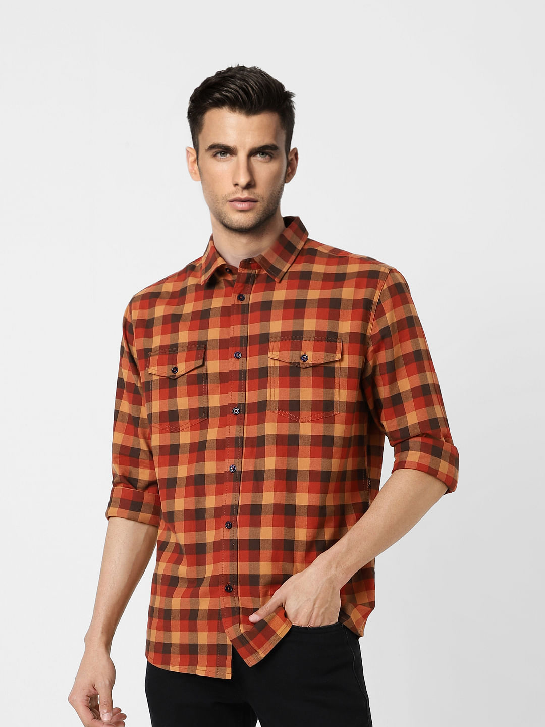 Red Check Full Sleeves Shirt