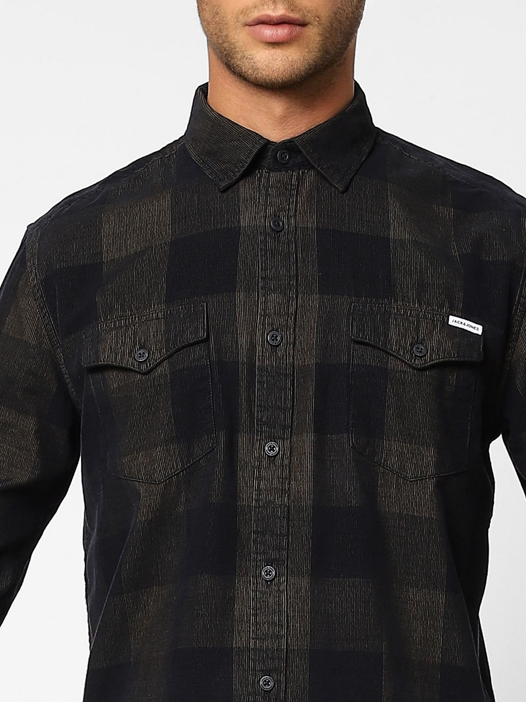 Dark Green Check Full Sleeves Shirt
