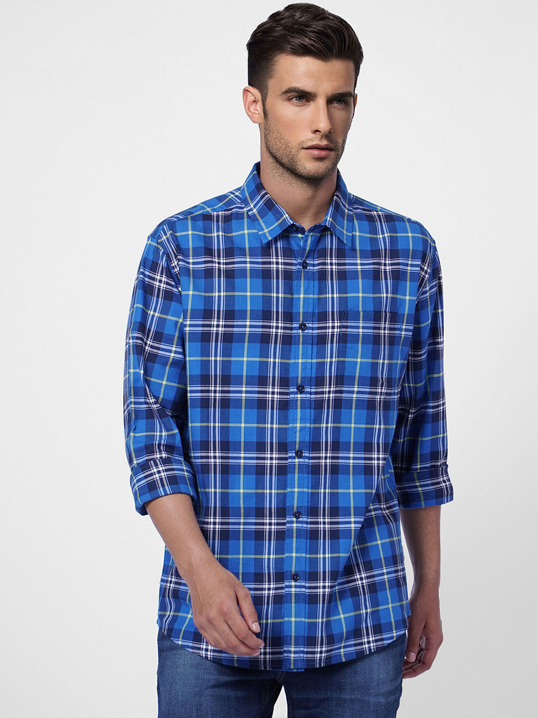 Blue Check Full Sleeves Shirt