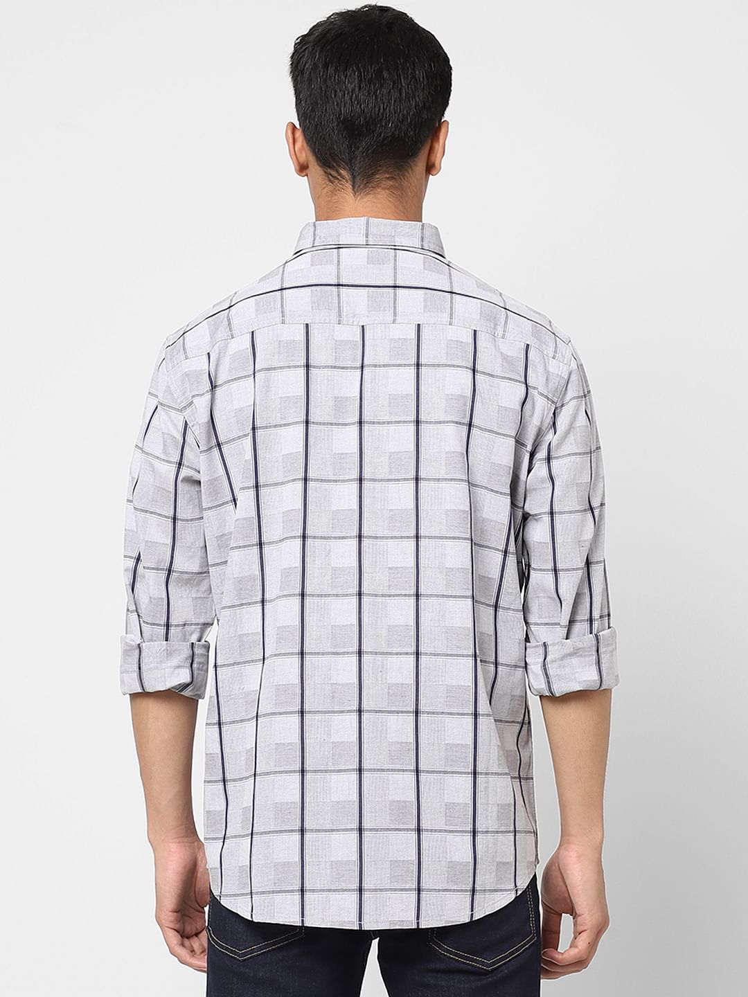 White Check Full Sleeves Shirt
