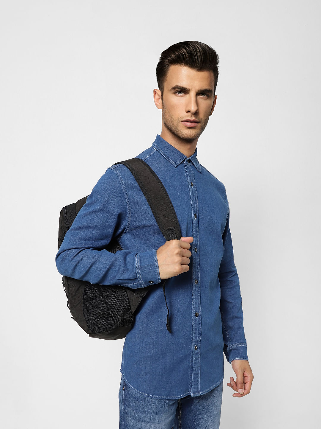 Blue Denim Full Sleeves Shirt - S