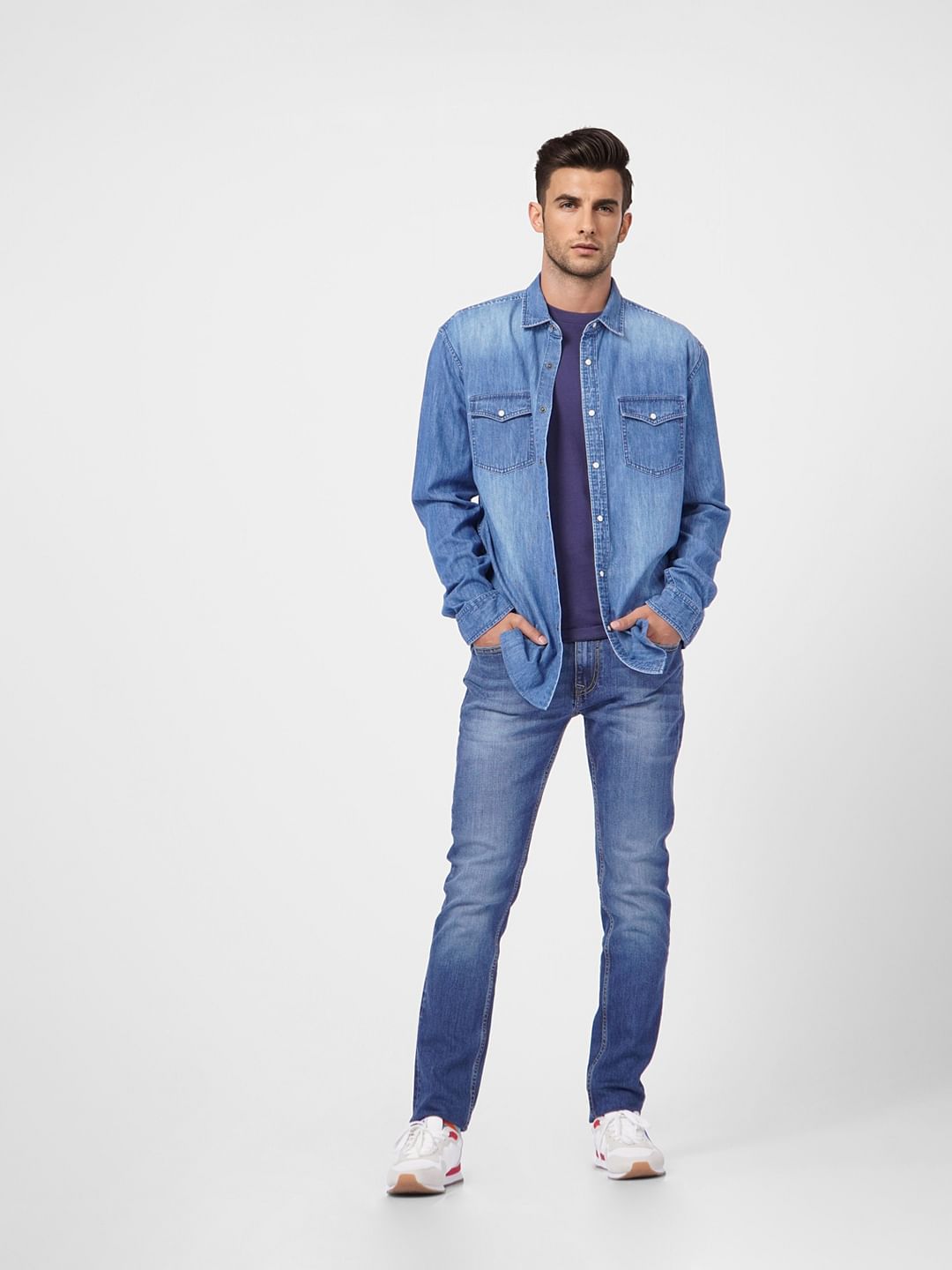 Blue Full Sleeves Denim Shirt - S