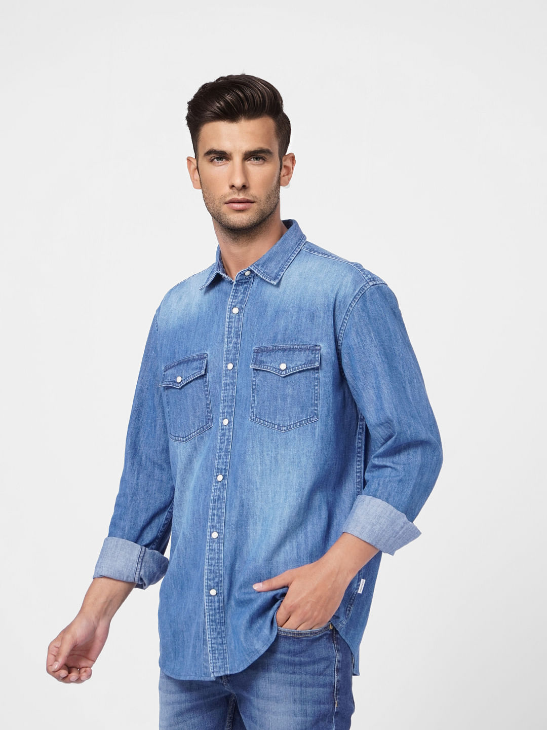 Blue Full Sleeves Denim Shirt