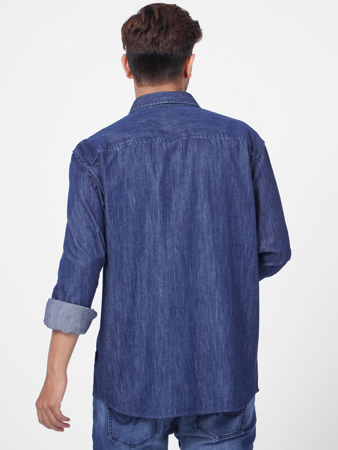 Blue Washed Denim Full Sleeves Shirt