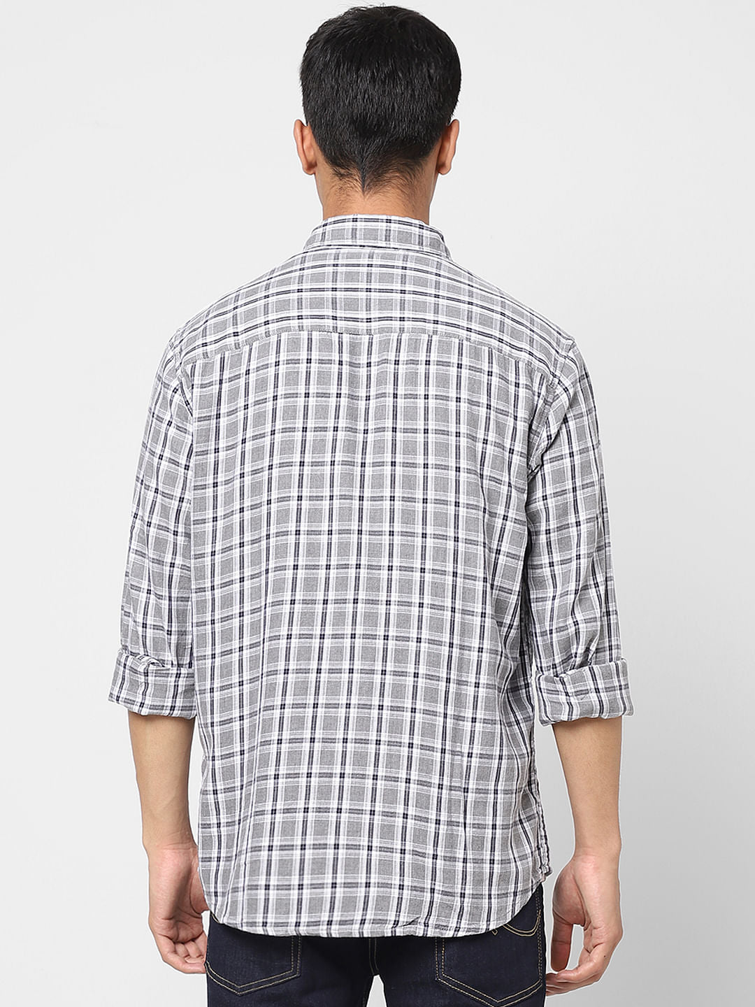 White Check Full Sleeves Shirt