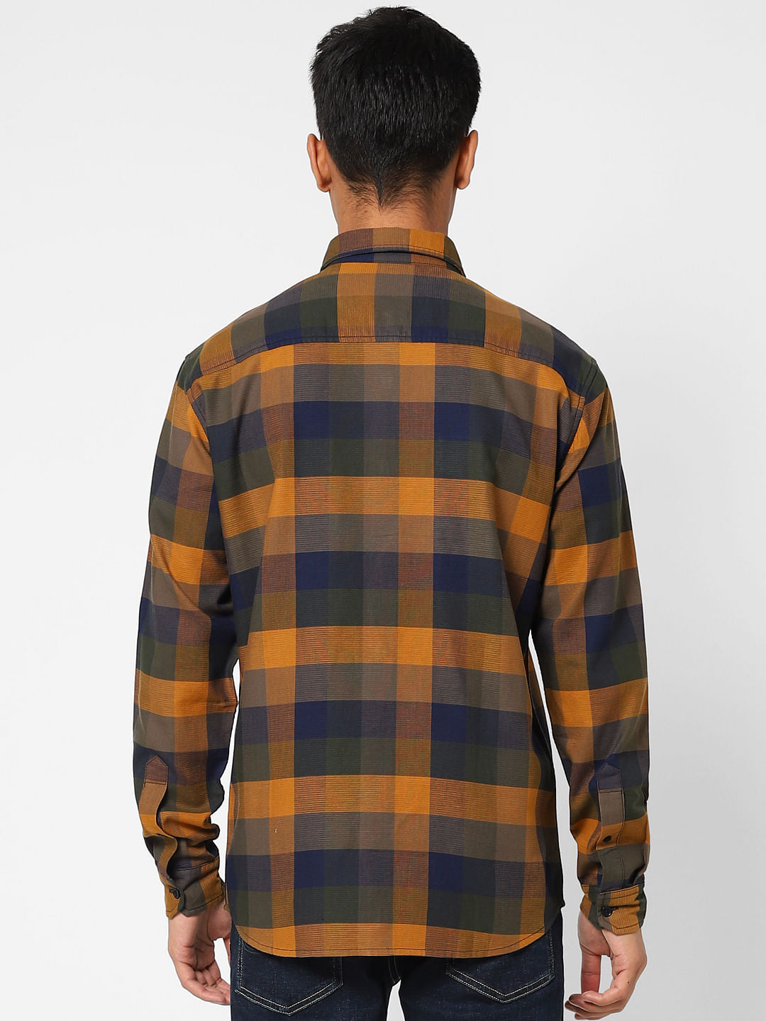 Dark Brown Check Full Sleeves Shirt