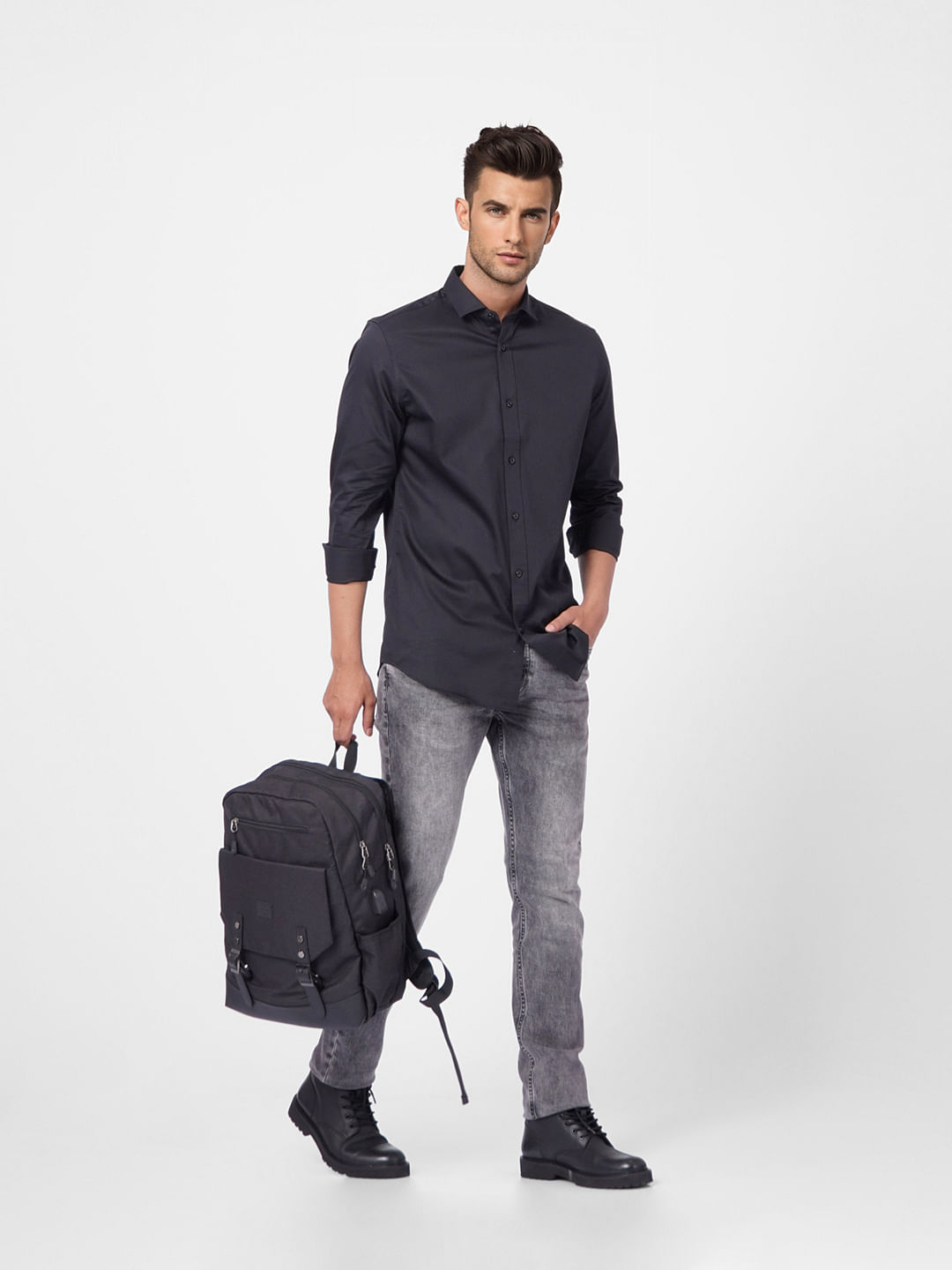 Black Formal Full Sleeves Shirt - S