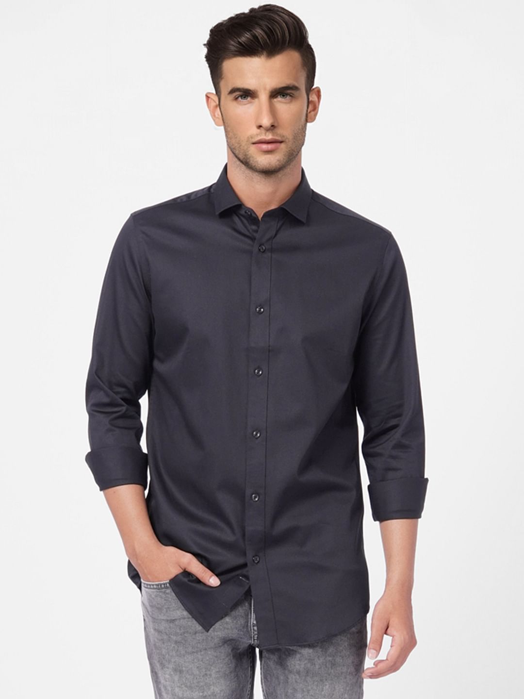 Black Formal Full Sleeves Shirt