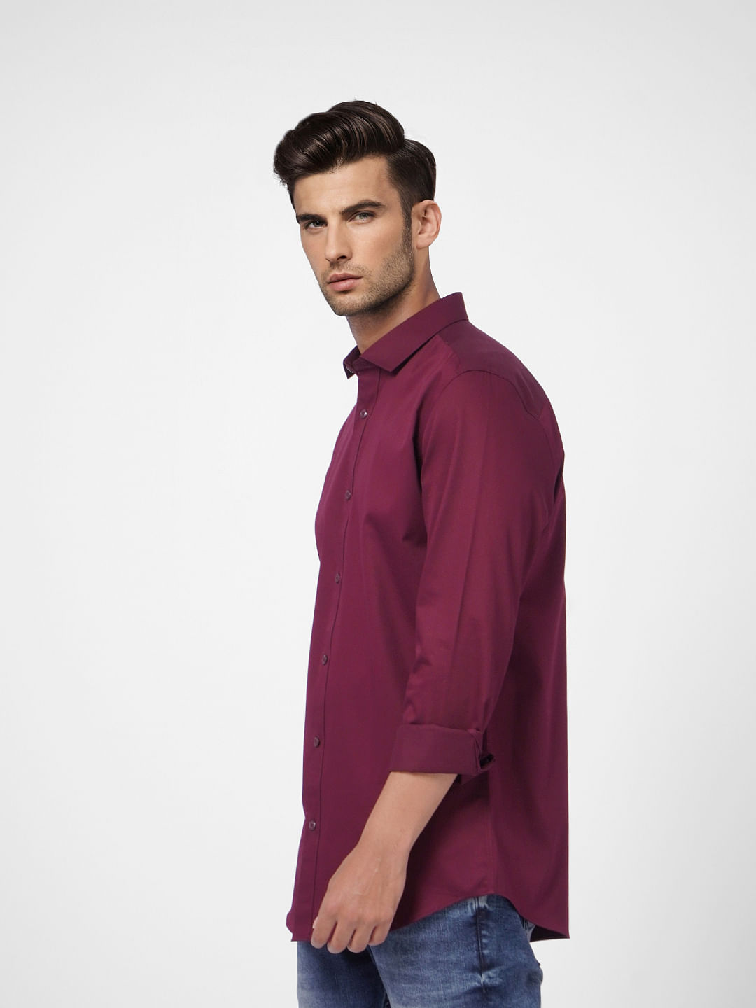 Maroon Formal Full Sleeves Shirt