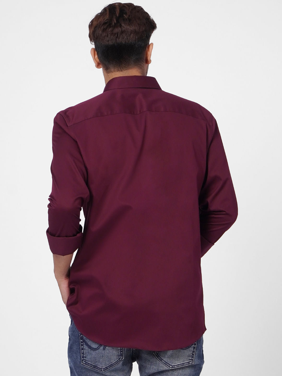 Maroon Formal Full Sleeves Shirt