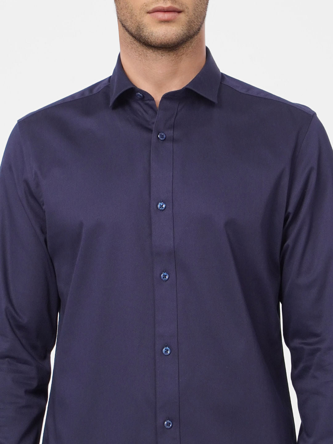 Navy Blue Formal Full Sleeves Shirt