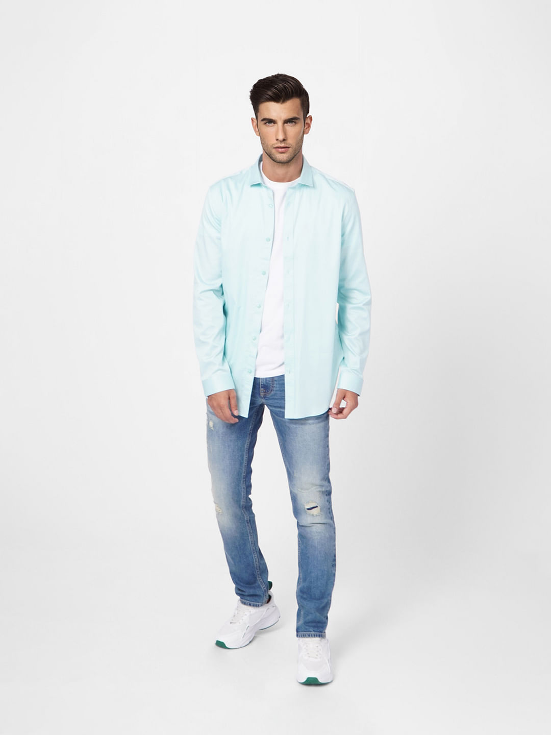 Blue Formal Full Sleeves Shirt - S