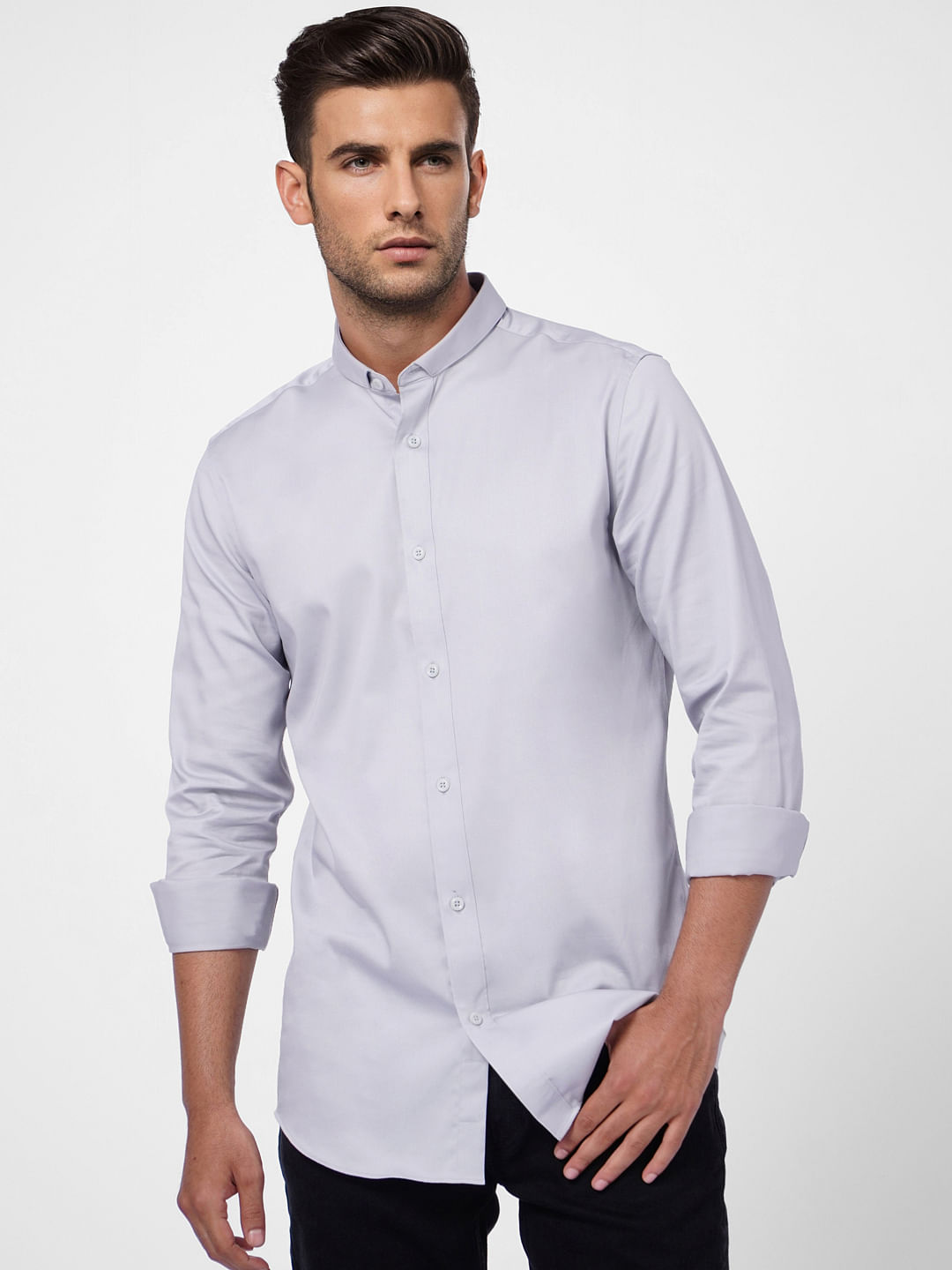 Grey Formal Full Sleeves Shirt