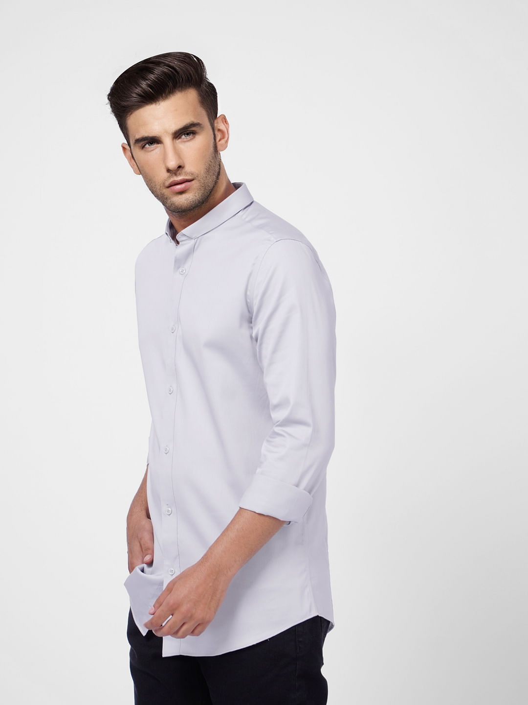 Grey Formal Full Sleeves Shirt
