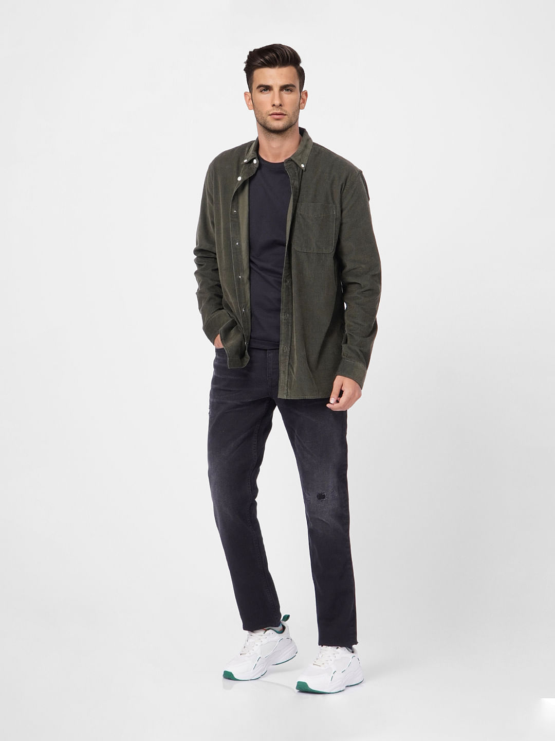 Dark Green Full Sleeves Shirt - S