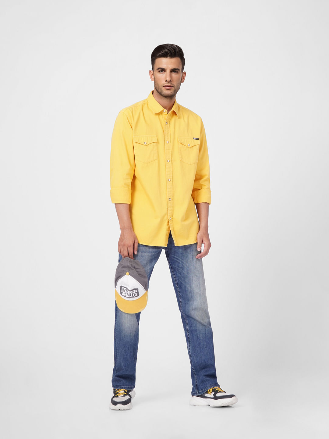 Yellow Full Sleeves Shirt - S