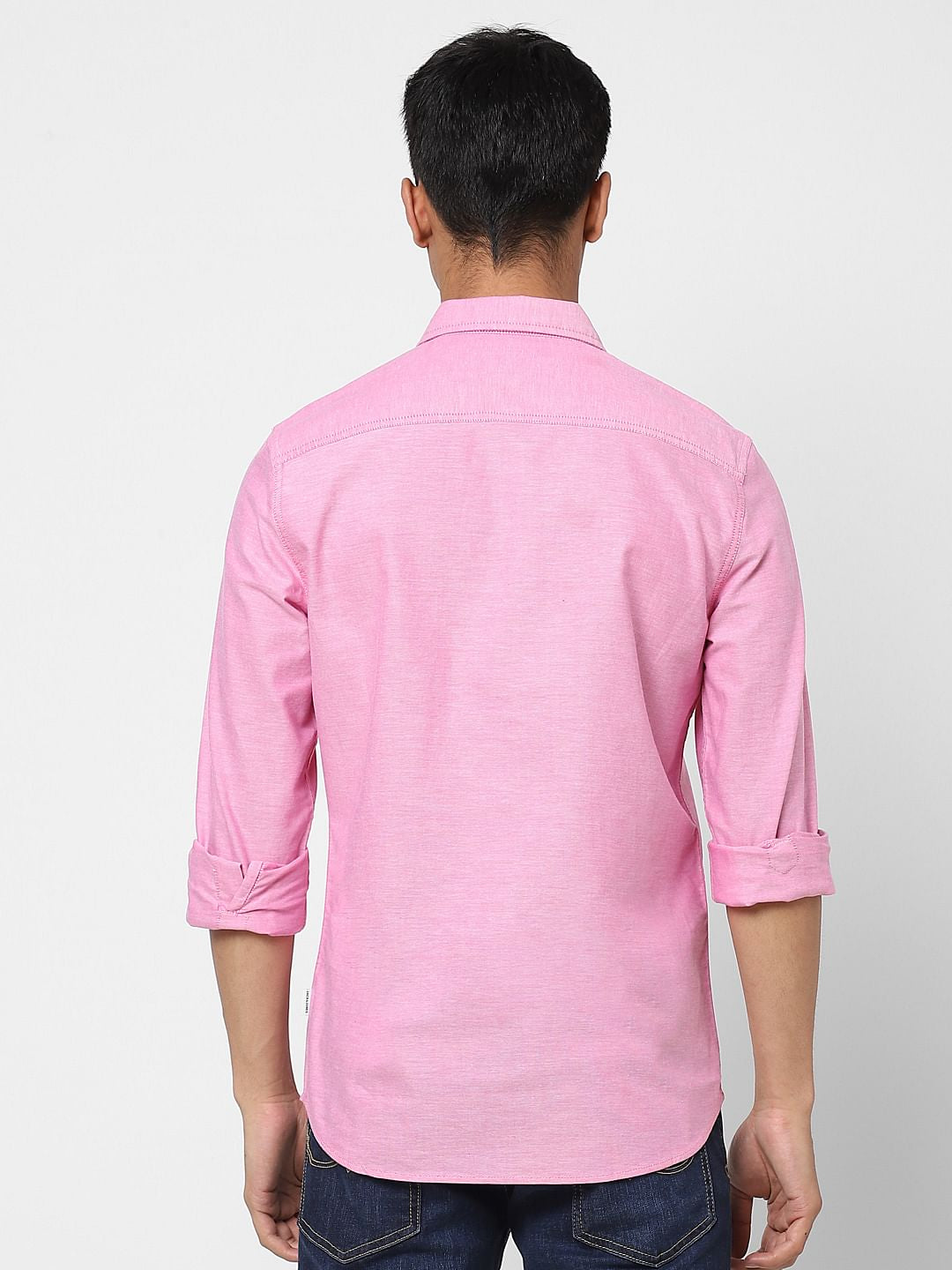 Pink Logo Print Full Sleeves Shirt