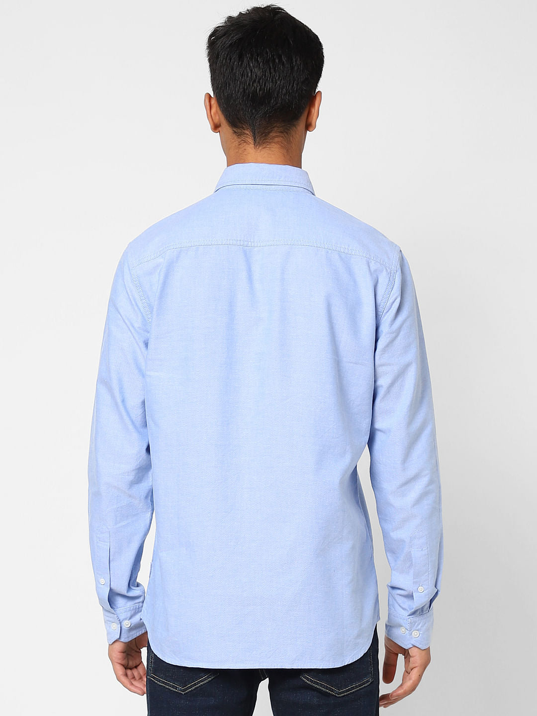 Blue Logo Print Full Sleeves Shirt