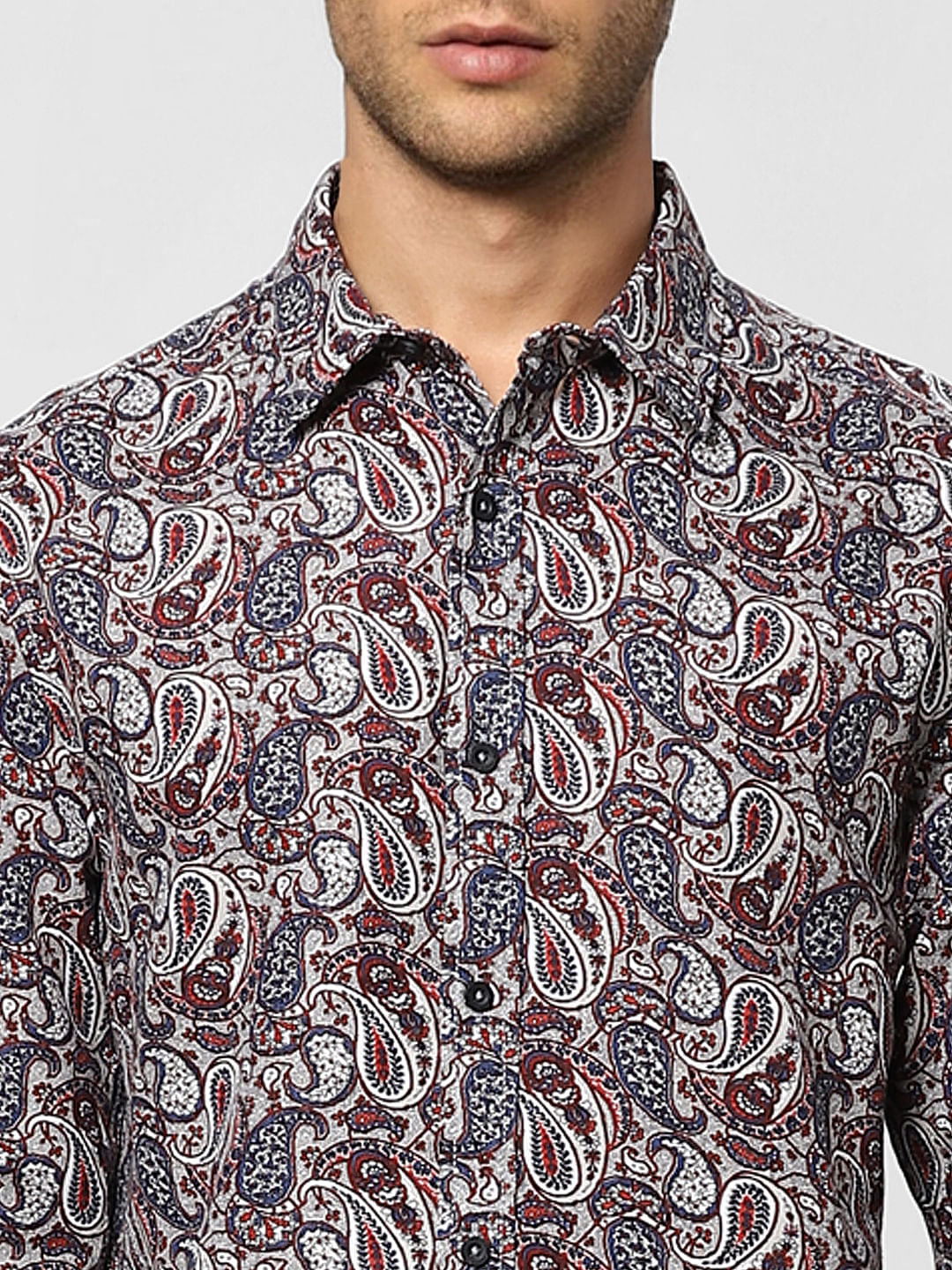 Brown Abstract Print Full Sleeves Shirt