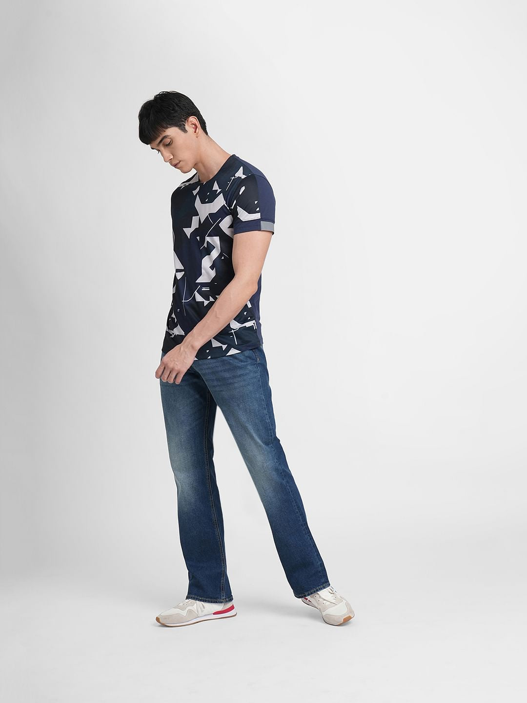 Blue Abstract Print T-shirt