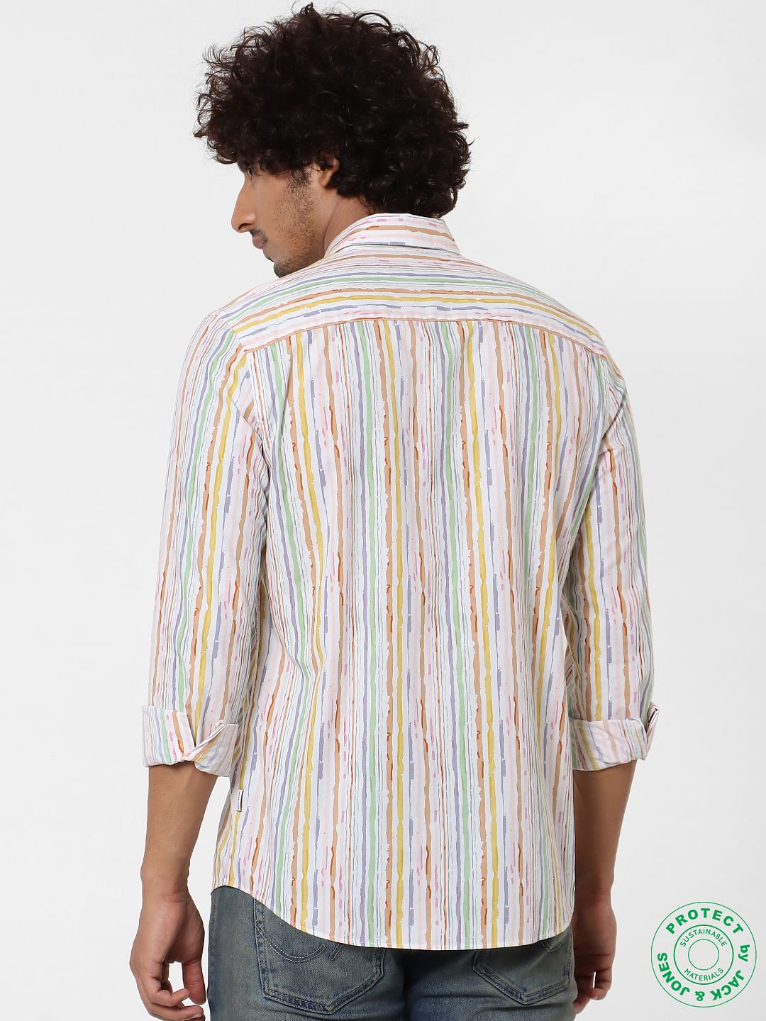 Multi-coloured Full Sleeves Striped Shirt