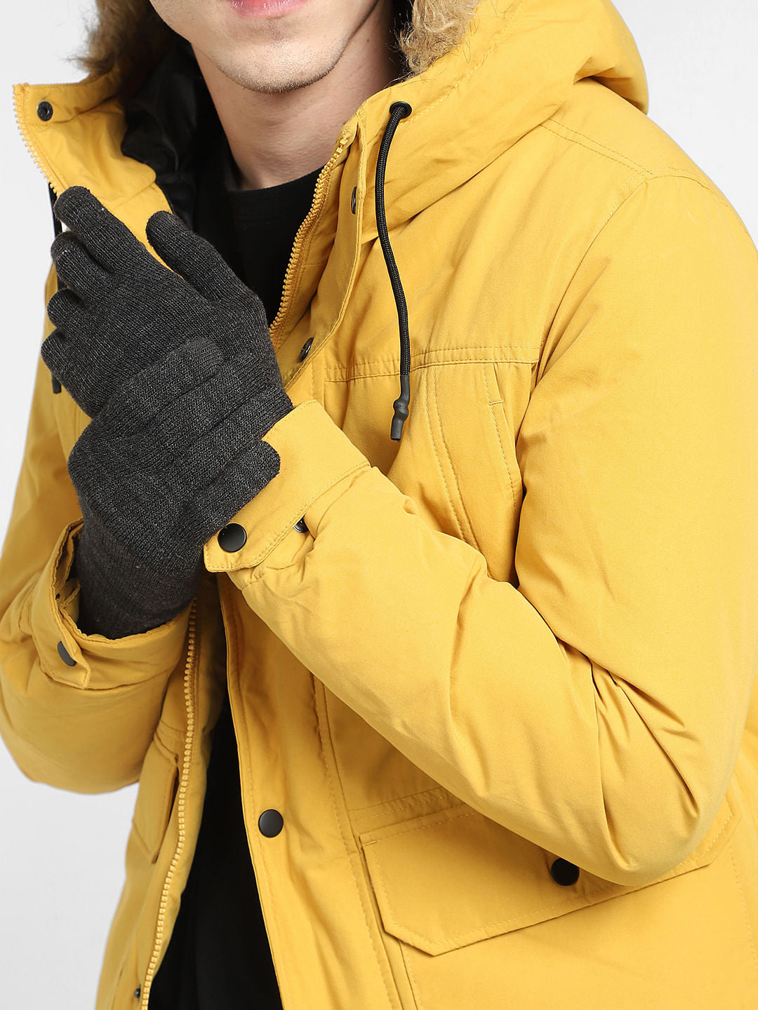 Dark Grey Knit Gloves - ONE