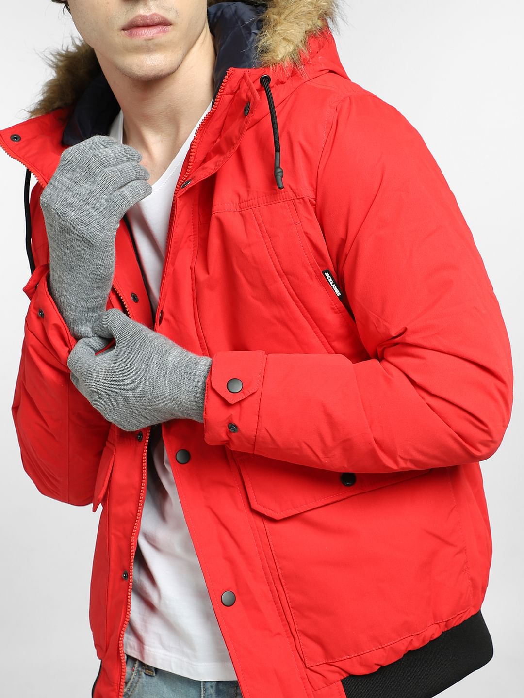 Grey Knit Gloves - ONE
