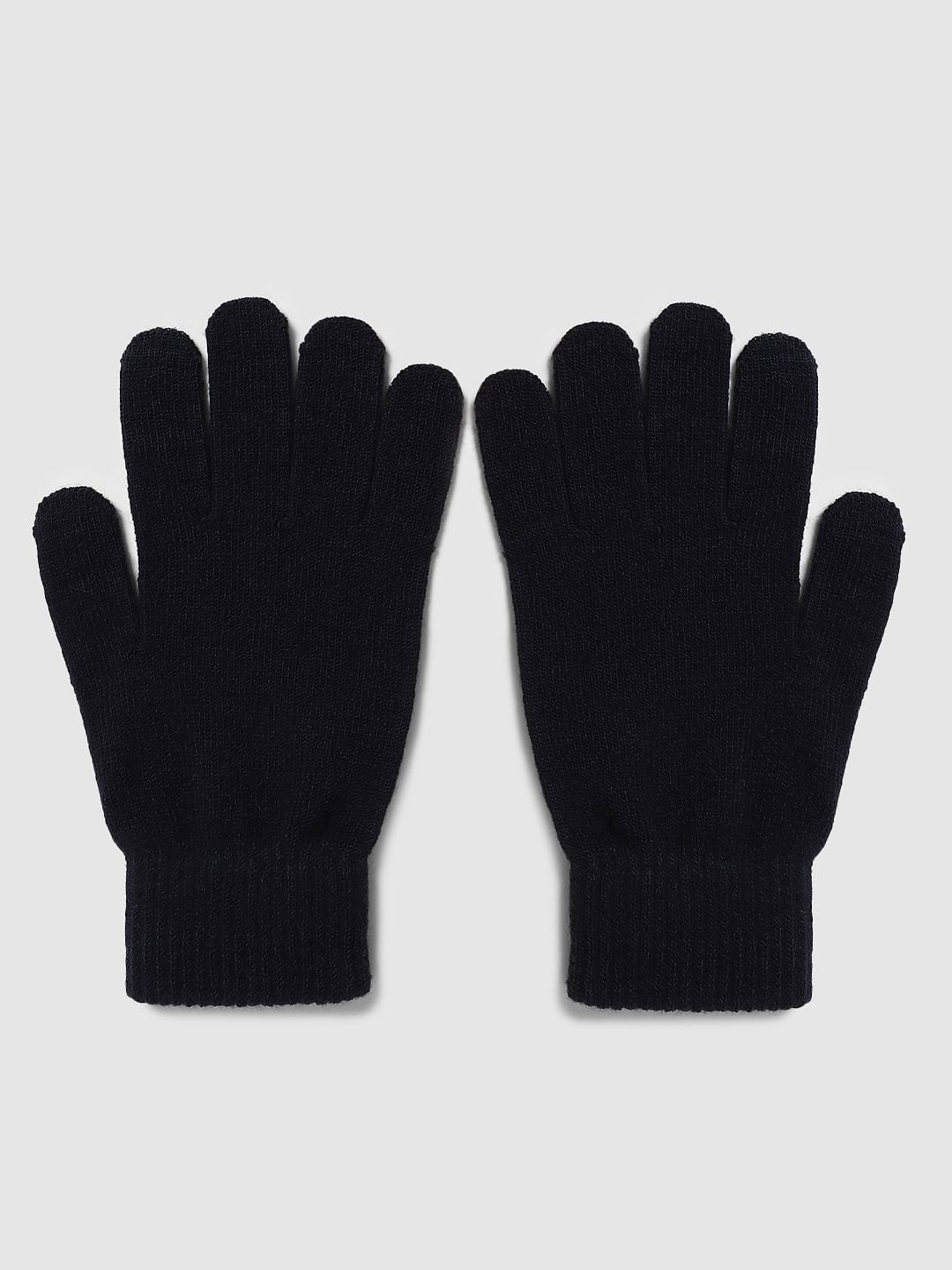 Navy Blue Knit Gloves - ONE