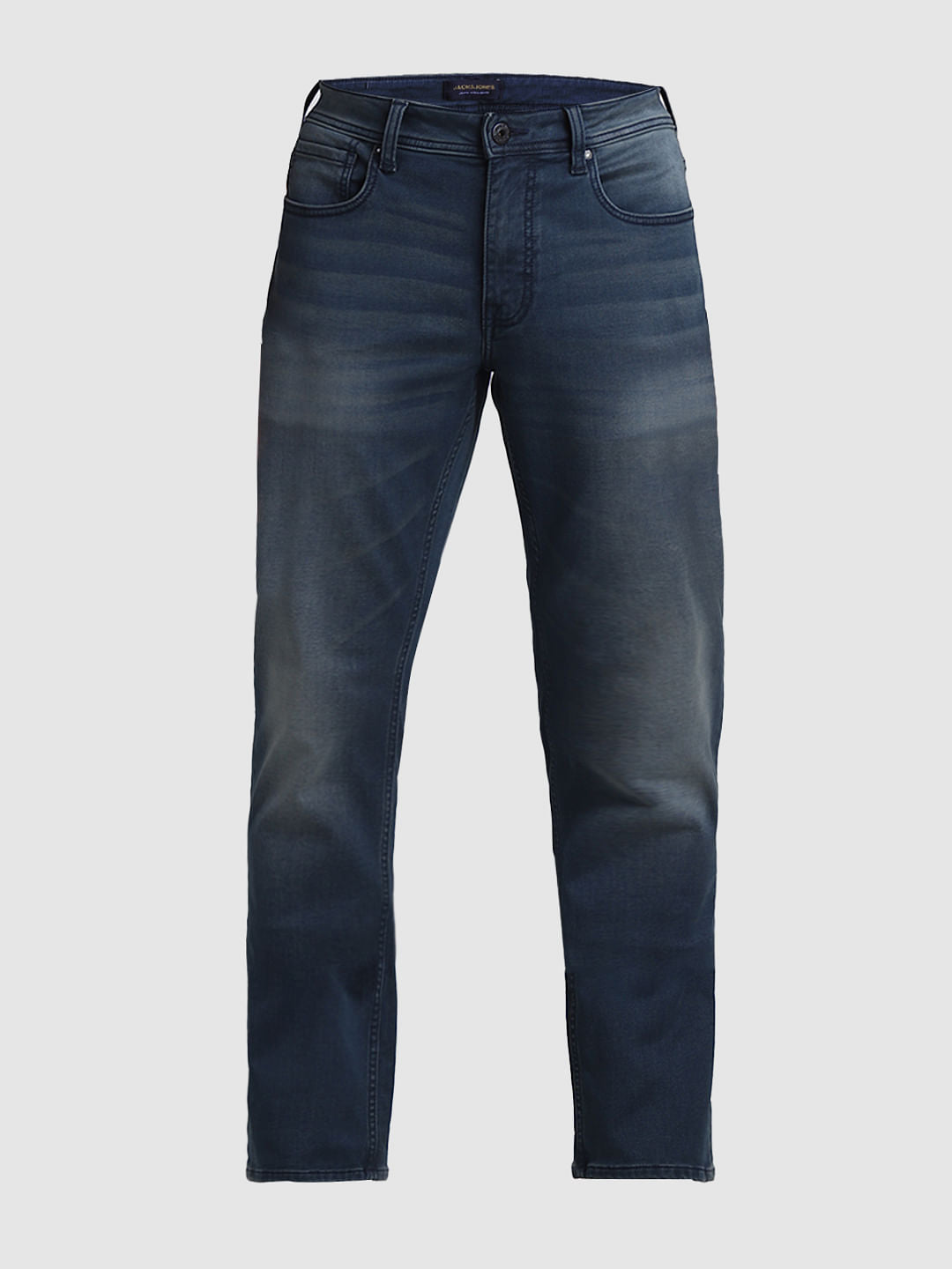 Dark Blue Mid Rise Clark Regular Fit Jeans